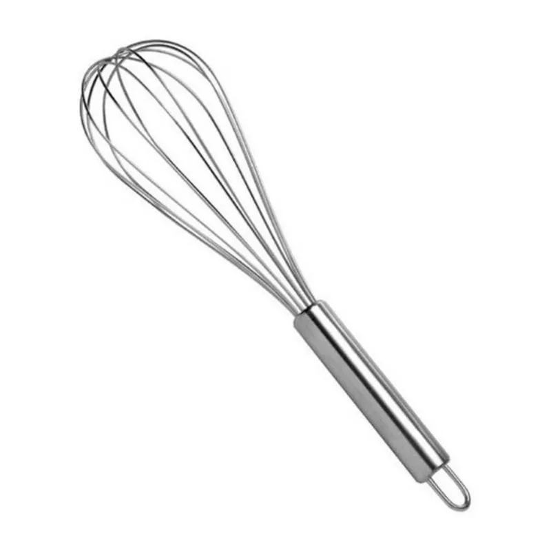 Batedor De Ovos Fouet Profissional Prateado Aço Inox 27,5cm