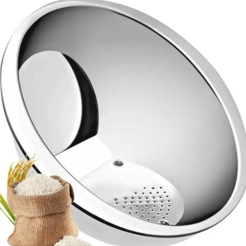 Escorredor E Lavador Para Arroz E Macarrão Aço Inox Premium