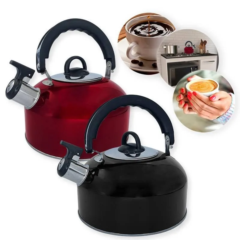 Chaleira 02 Litros Aço Inox Fervedor Com Apito Cabo Móvel