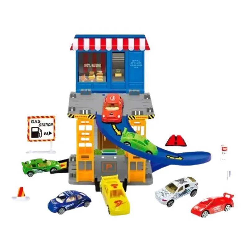 Mini Pista Estacionamento De Brinquedo Com 12 Peças