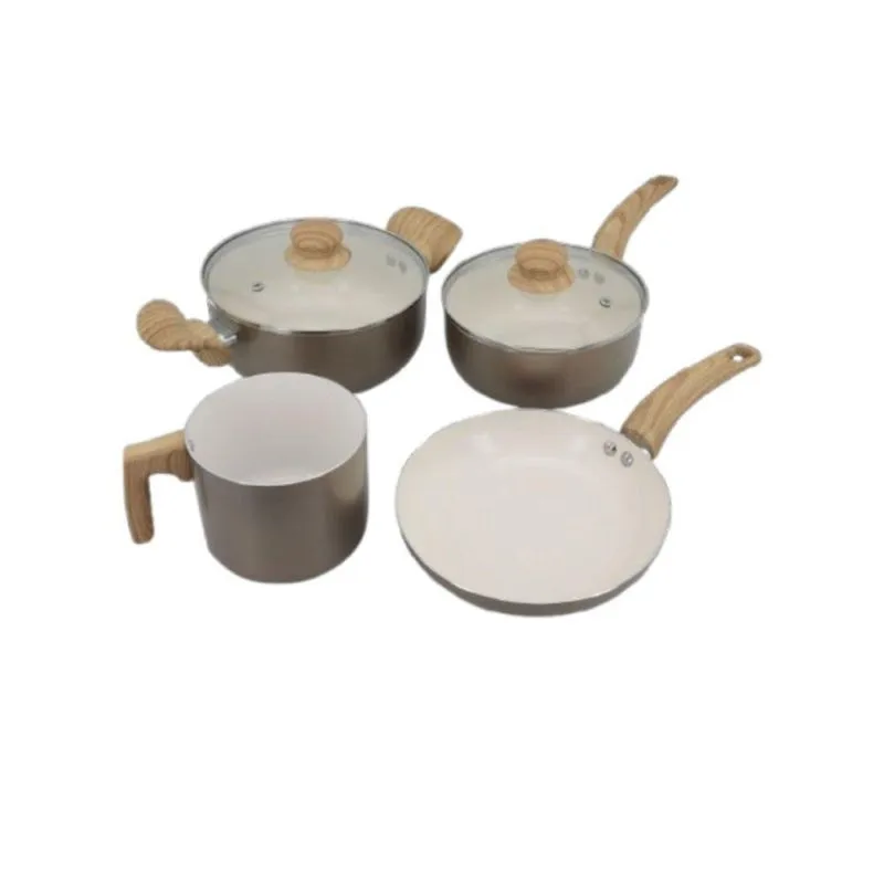 Conjunto Panelas Antiaderente Gold Tampa De Vidro 04 Peças