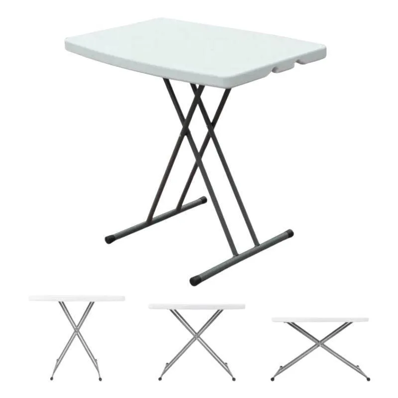 Mesa Branca Dobrável Portátil 80cm Com Altura Ajustável