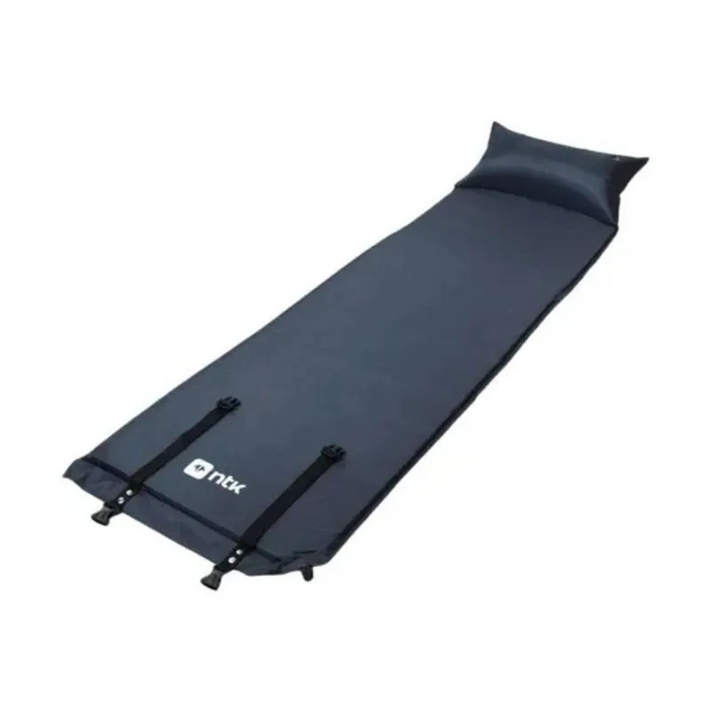 Colchonete Preto Inflável 180x53x3cm Com Apoio Para A Cabeça