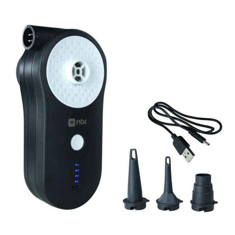 Inflador Recarregável Usb Para Encher Colchão E Boia Com Vazão 280 L-min Preto Nautika