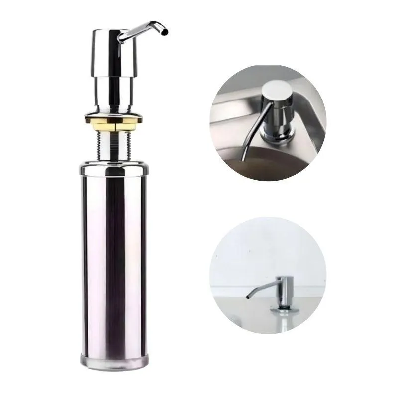 Dosador Inox De Bancada Para Sabão Líquido E Detergente 25cm