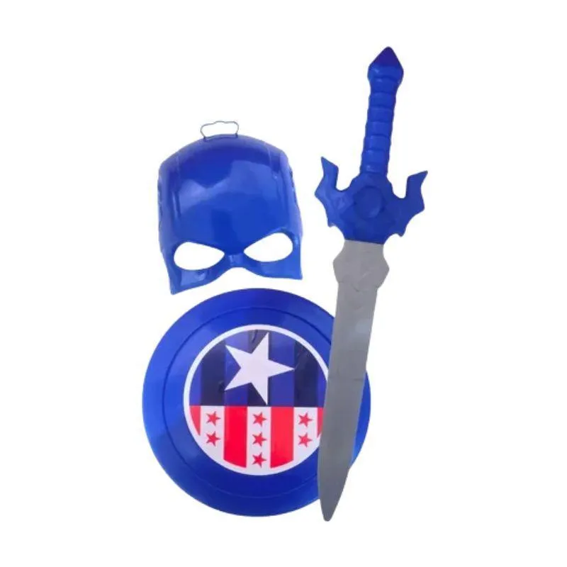 Kit Fantasia Infantil Capitão América Azul