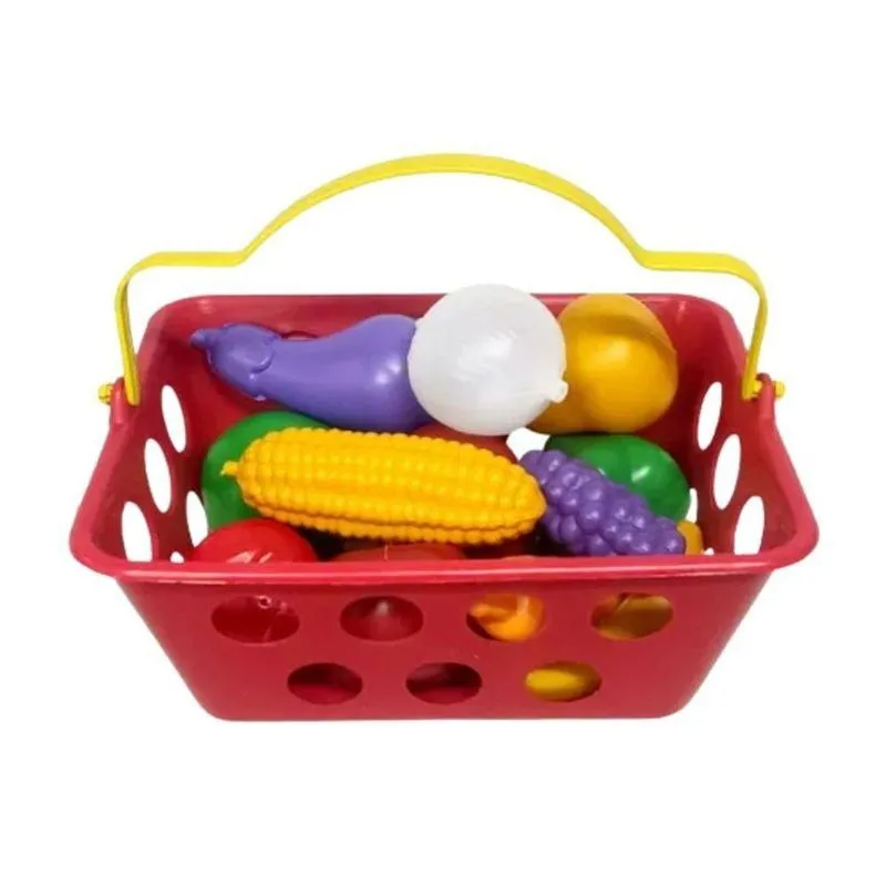 Cestinha Vermelha Frutas E Legumes Mercadinho Infantil