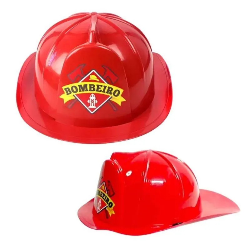Capacete Infantil Adulto Bombeiro Festa Fantasia Carnaval