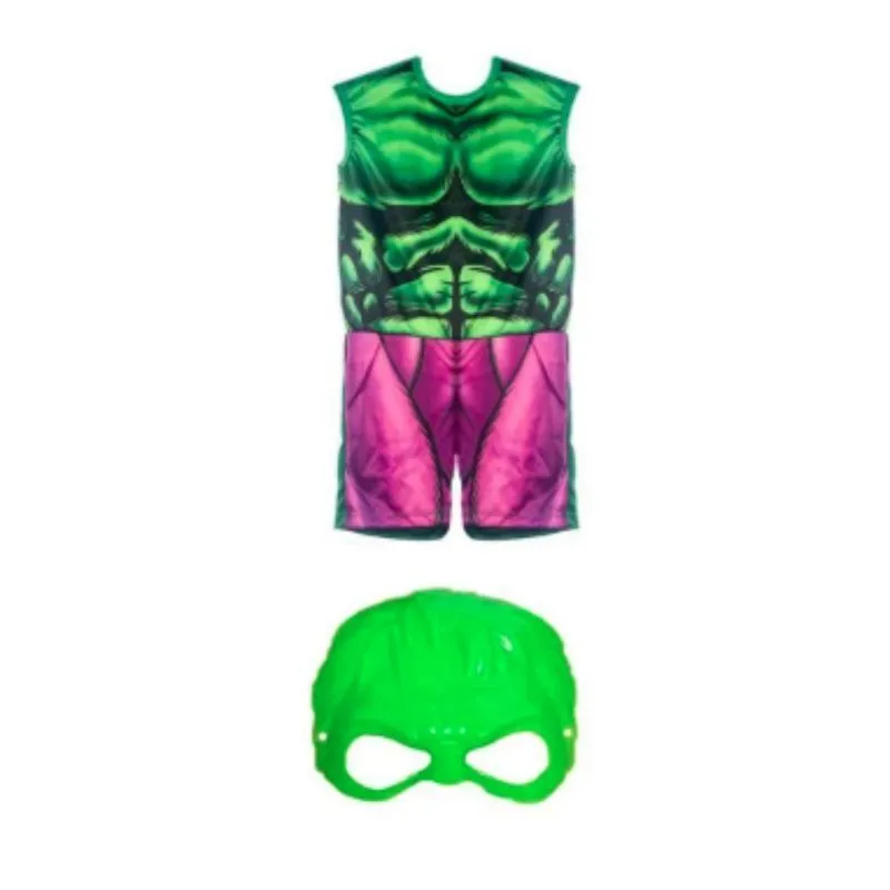 Kit Infantil Fantasia Hulk M De 06 A 08 Anos