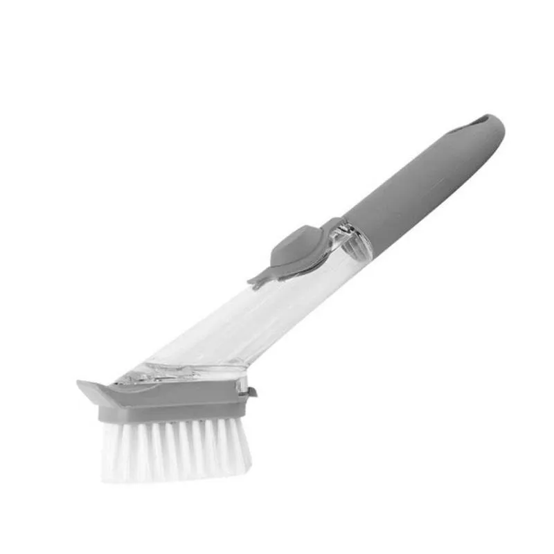 Escova De Limpeza Com Dispenser Para Sabão E Detergente Em Plástico Pp Para Uso Em Louças E Pias
