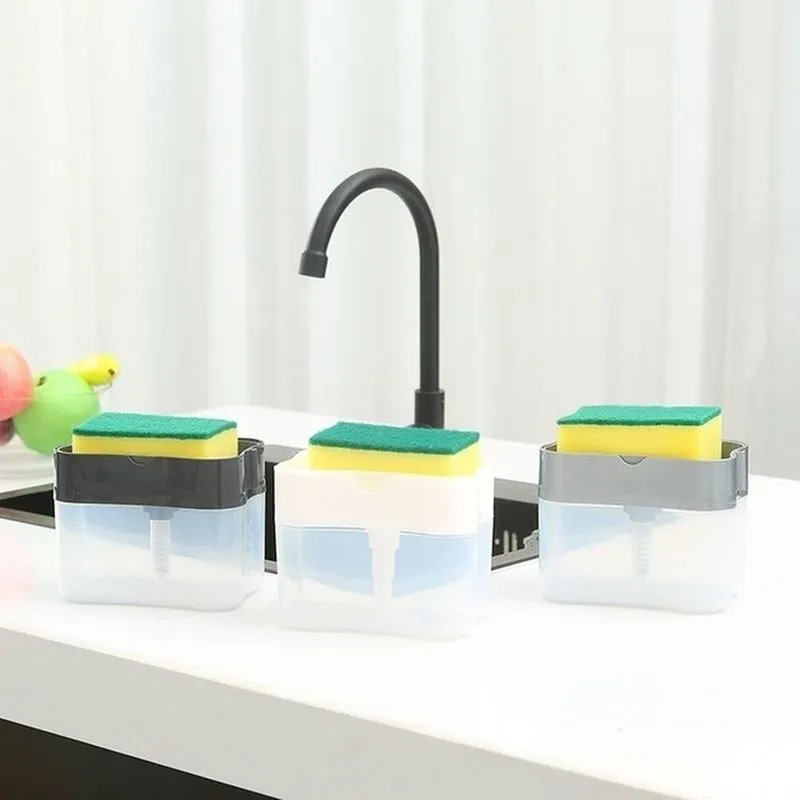 Kit 10 Dispenser Sabão 2x1 Detergente Suporte Porta Esponja