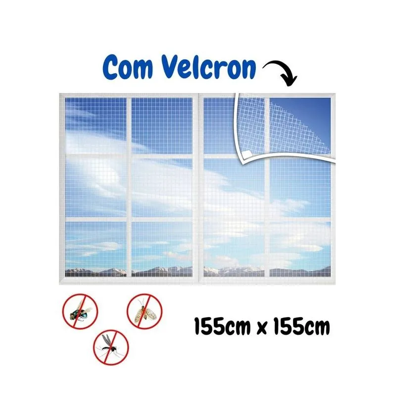 Kit 10 Tela Mosquiteiro p/ Janela Anti Mosquitos 155x155cm