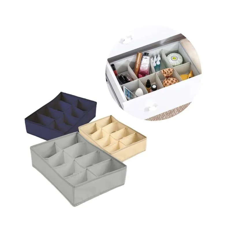Kit 06 Organizador De Gaveta Com 8 Divisórias Roupas Intimas