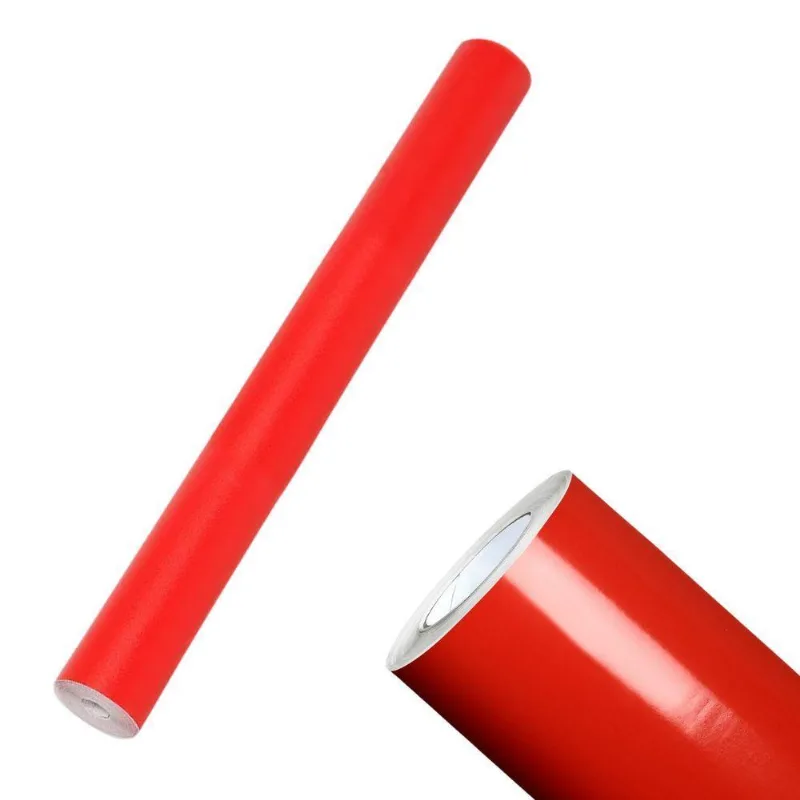 Kit 06 Rolos Papel Adesivo Contact Vermelho 45cm X 10 Metros