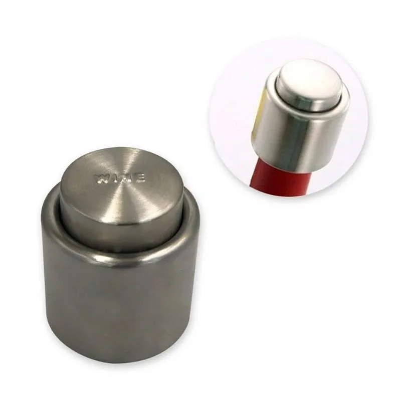 Kit 03 Tampa À Vácuo Inox Pressão Garrafa Vinho E Champanhe