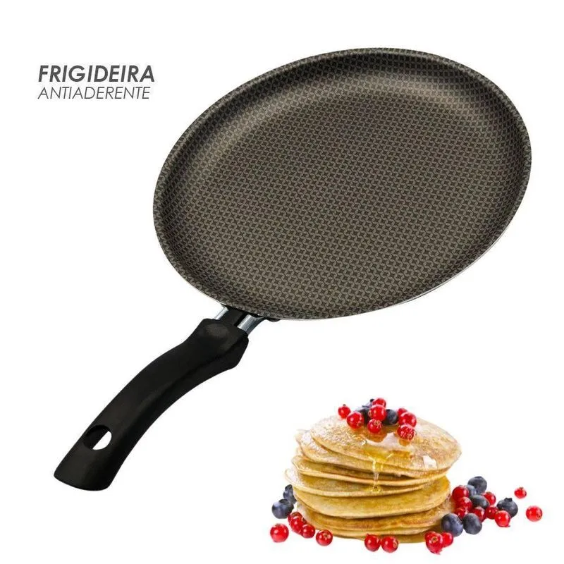 Kit 03 Panquequeira 22Cm Tapioqueira Antiaderente Omelete
