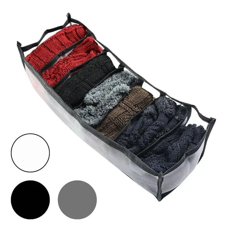 Kit 03 Organizador De Gavetas 7 Compartimentos Roupa Intima Em Polipropileno E Aço Carbono