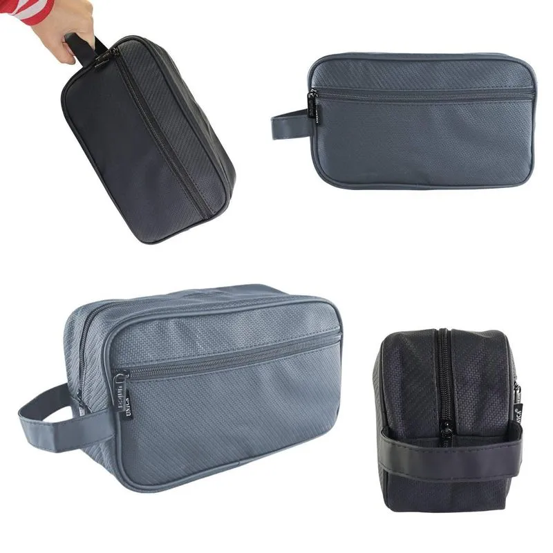 Kit 03 Necessaire Nylon Organizador Unissex Com Alça E Bolso