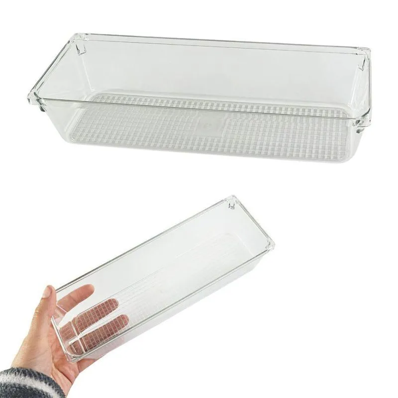 Kit 06 Organizador Multiuso Gaveta Transparente 07cm X 23cm