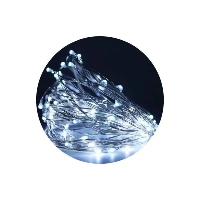 Fio De Fada Led Branco Frio Decoração Cordão De Luz 5 Metros