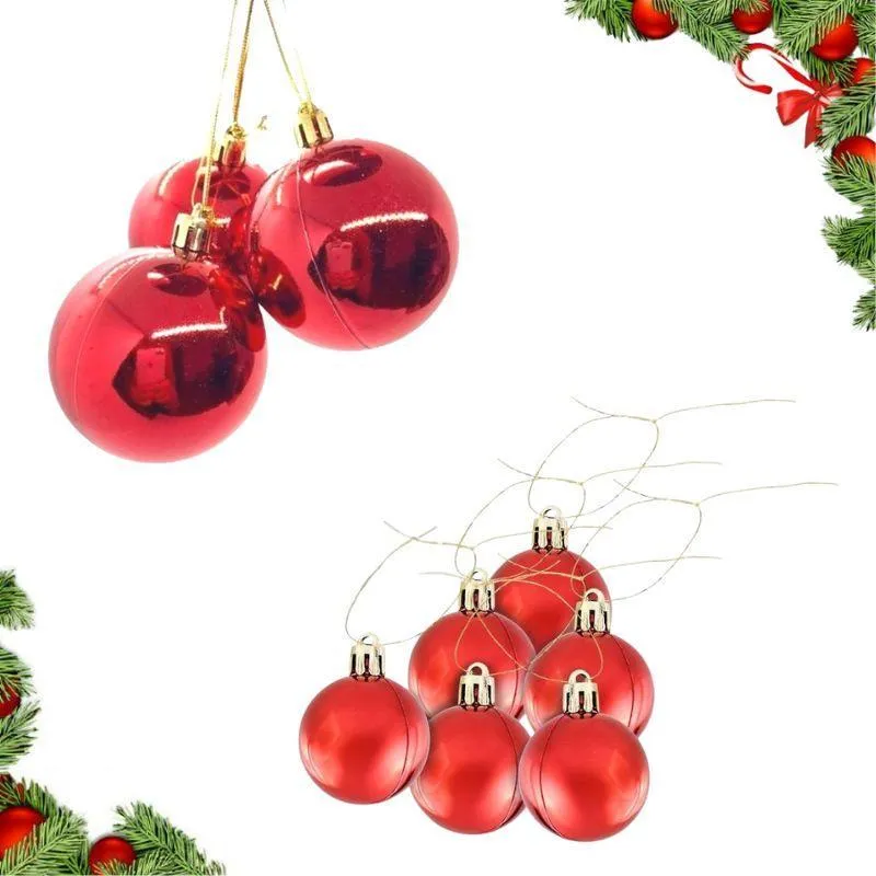 Kit 6 Bolinhas Vermelhas 4cm Enfeitar Decorar Árvore Natal