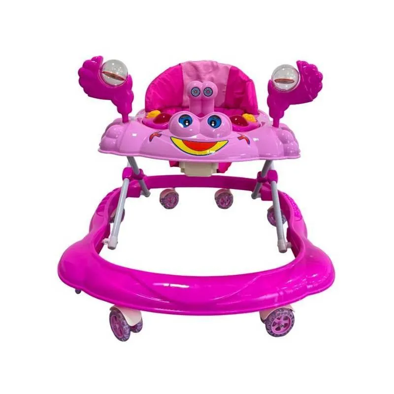 Andador Infantil Rosa Primeiros Passos Assento Acolchoado