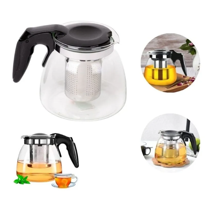 Chaleira de Vidro 350ml com Infusor em Aço Inox Café e Chá