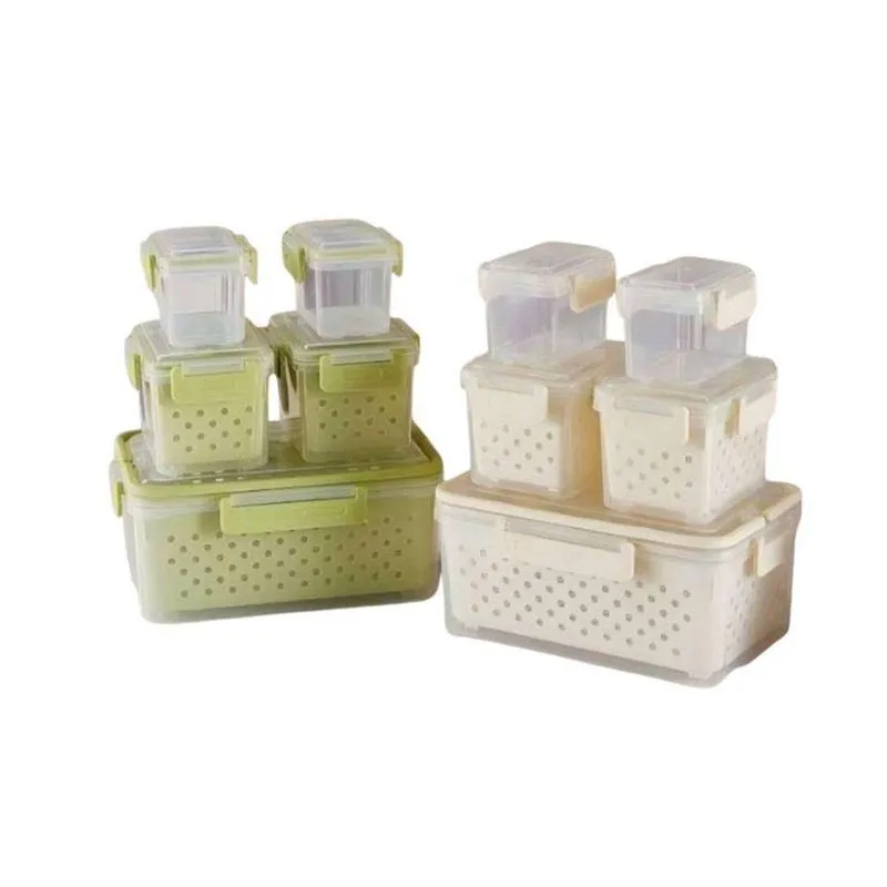 Conjunto Com 5 Potes Herméticos Com Tampa E Cesto P M E G Para Alimentos Transparente Top Rio