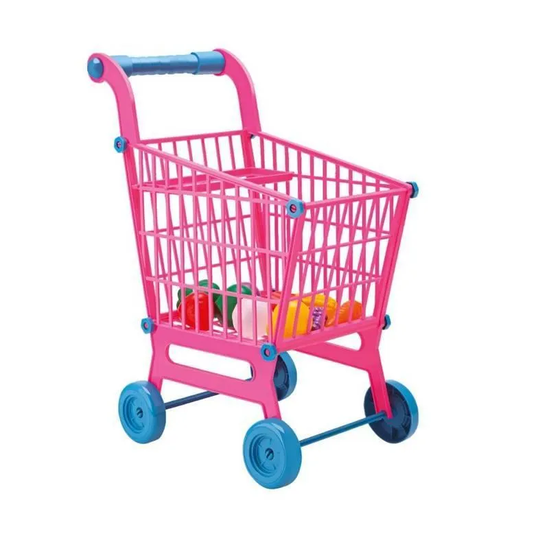 Mini Carrinho Compras Mercadinho Infantil 6 Frutas 6 Legumes