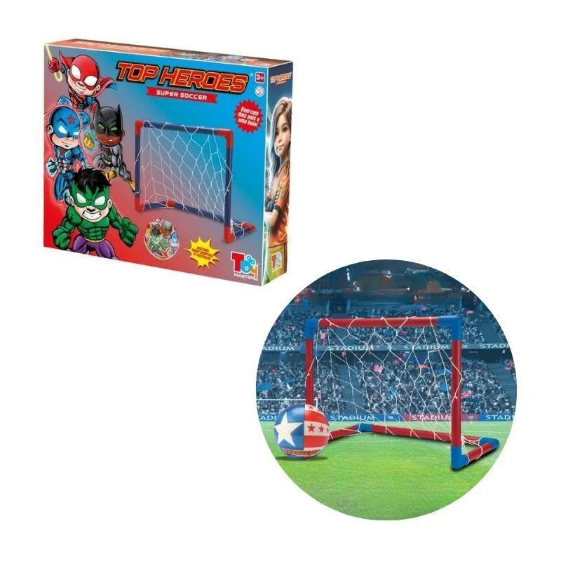 Kit Futebol Infantil Capitão América Com 2 Traves Gol 1 Bola