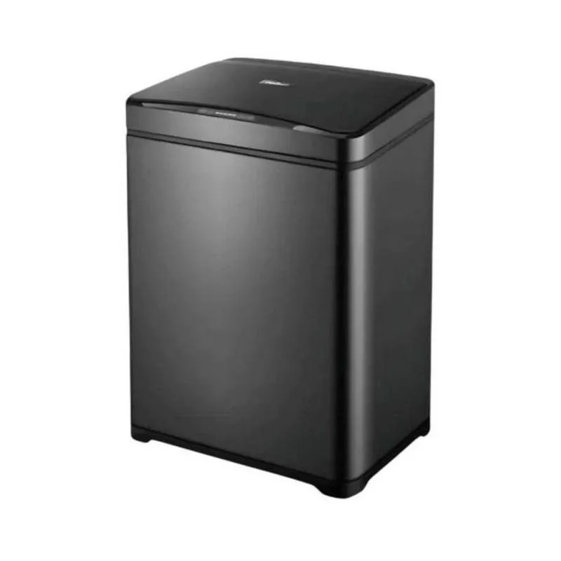 Lixeira Automática Inox Preto Retangular 40 Litros C/ Sensor