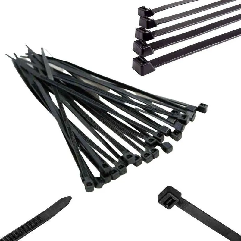 Cinta De Nylon Kit 50 Unidades Para Organizacao Resistente Preto Startools