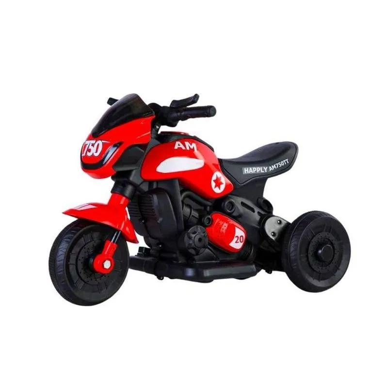 Mini Moto Elétrica Esportiva Com Som Luzes E Música Vermelho Unitoys