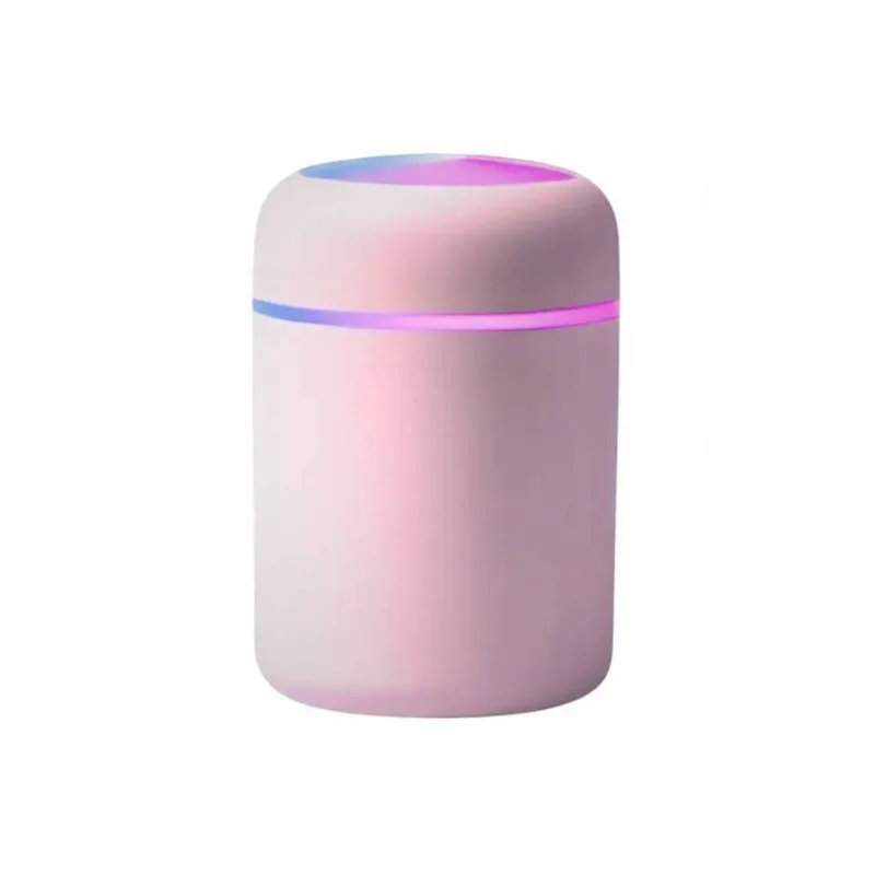 Umidificador Rosa Aromatizador USB 300ml Ultrassônico Led