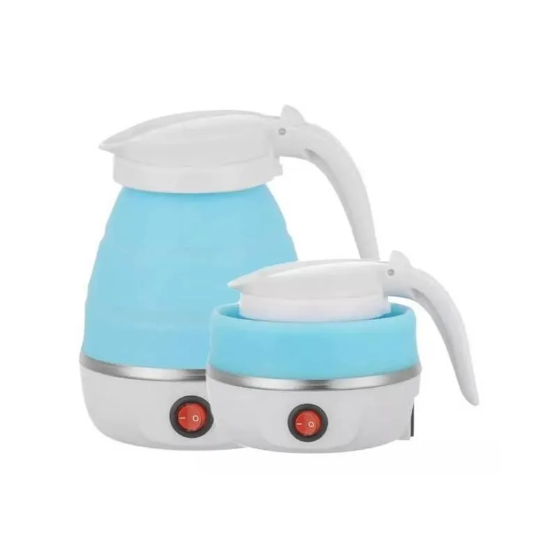 Chaleira Azul 110v Dobrável 600ml Ferve Água Em 3 Minutos