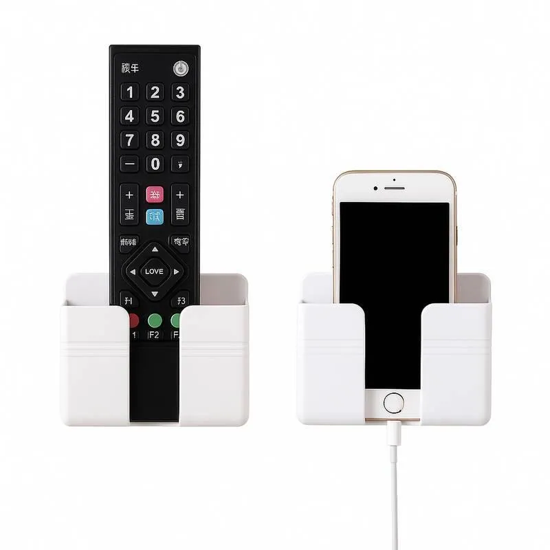 Suporte Multiuso De Parede Branco Celular Ou Controle Remoto