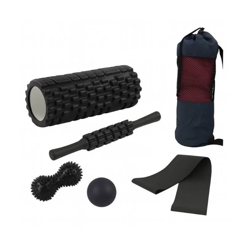 Conjunto de Yoga 5 Peças Rolo Bastão Faixa Elástica Bola