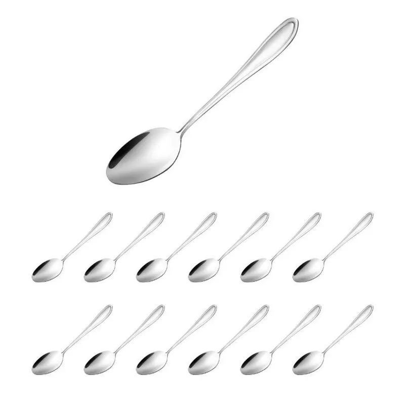 Jogo Com 12 Colher De Mesa Aço Inox Polido Para Uso À Mesa Inox Yeet