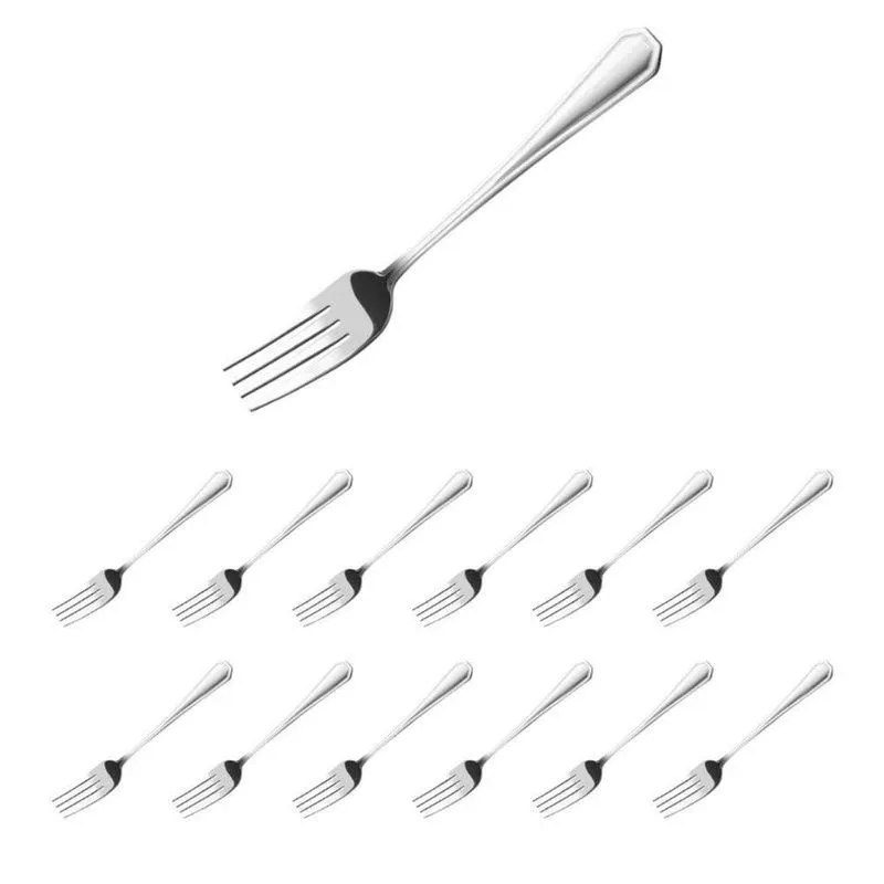 Jogo Com 12 Garfos De Sobremesa Aço Inox Com Acabamento Polido Para Uso Doméstico Inox Yeet