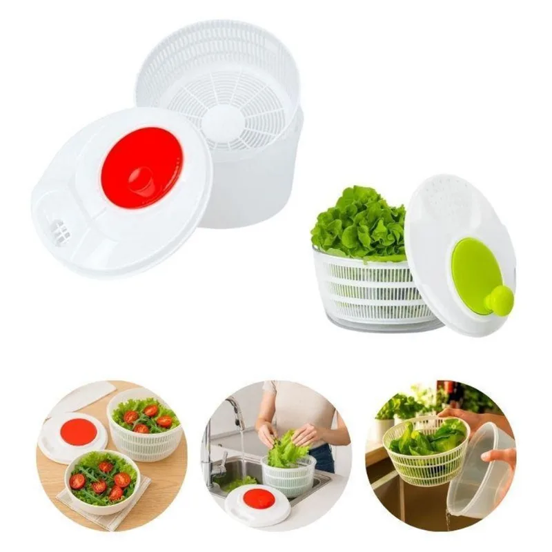 Centrifugador Manual Para Secar Salada Escorredor Removível
