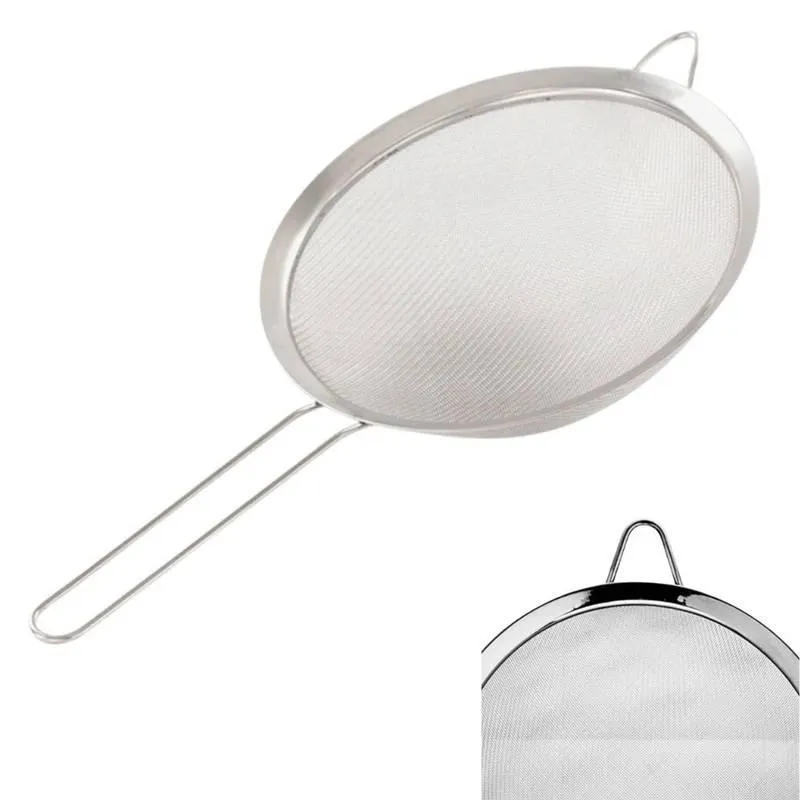 Peneira De Cozinha Aço Inox 22cm X 10cm Com Apoio Lateral