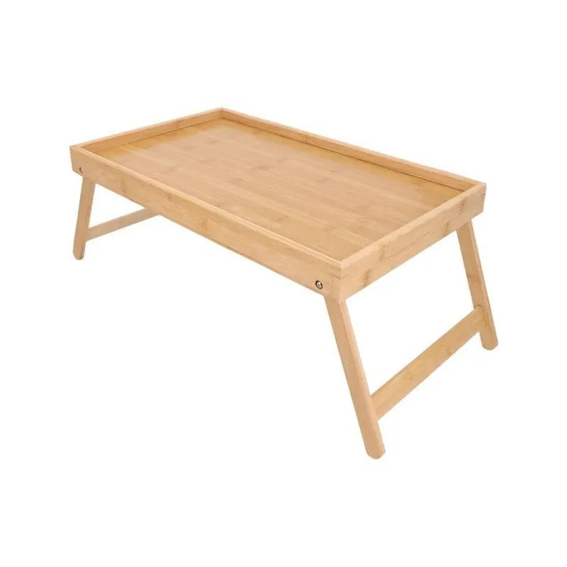 Bandeja Com Pés Multiuso De Bambu Natural 30cm X 50cm