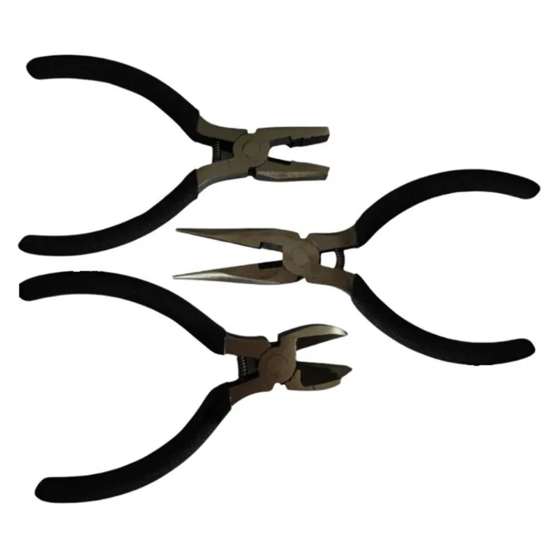 Kit com 03 Mini Alicate com Mola 4,5'' Bico/Corte/Universal