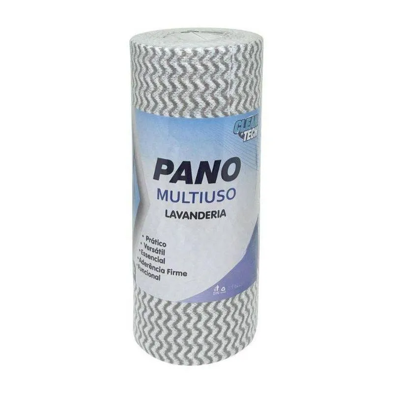 Rolo De Pano Para Limpeza Multiuso Lavanderia 200 Folhas Branco 0.56 Kg Clean Tech
