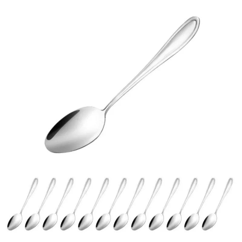Jogo De Colher De Café 12 Peças Aço Inox Premium Polido
