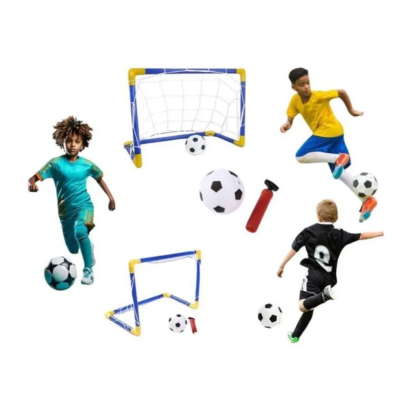 Trave De Futebol Brinquedo Gol Com Bola E Bomba De Ar Kit Com Rede