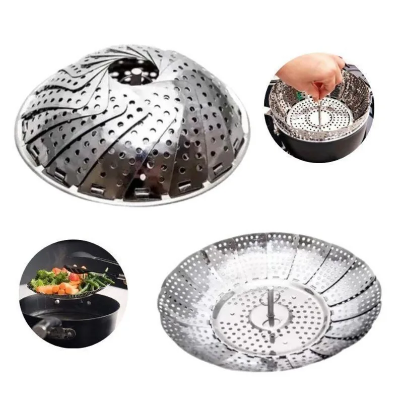 Kit 10 Cesta Inox 40cm Cozimento Vapor Escorredor Ajustável