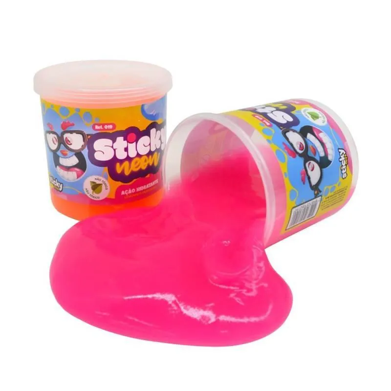 Kit 03 Potes De Slime Geleca 130gramas Neon Elástico Atóxico