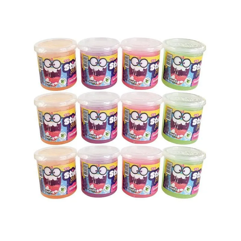 Kit 03 Potes De Slime Geleca 130g Glitter Elástico Atóxico