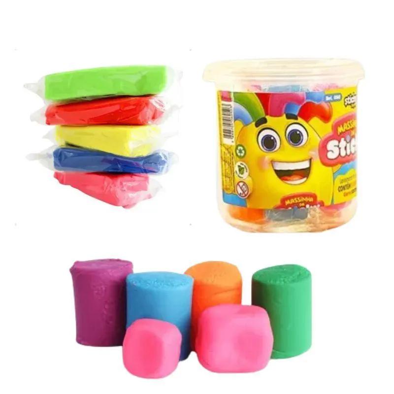 Kit 20 Potes De Massinha Com 05 Cores Vibrantes 75 Gramas